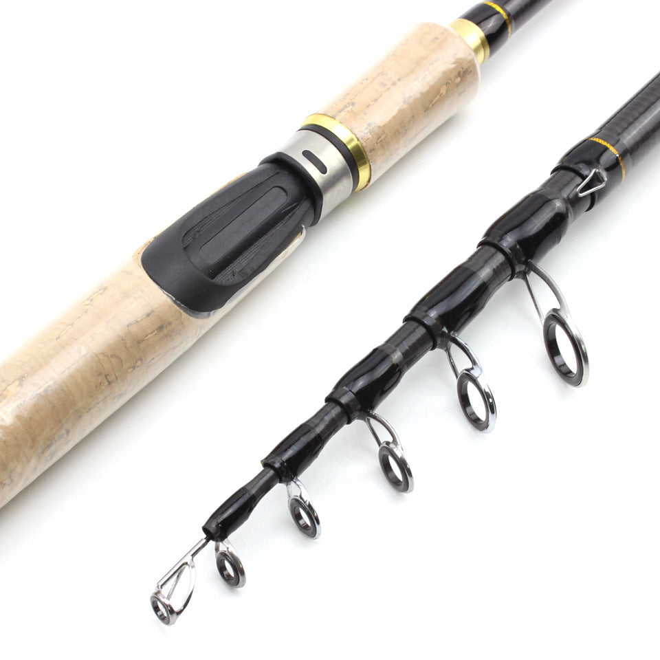 Wooden Handle Telescopic Lure Rod Ultra Short Ultra Light Straight Handle Lure Rod Bass Rod Popular in Europe and America