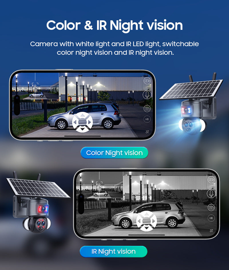 4G Solar Wide Angle Camera15Zoom6MP HD panoramic binocular camera for outdoor use