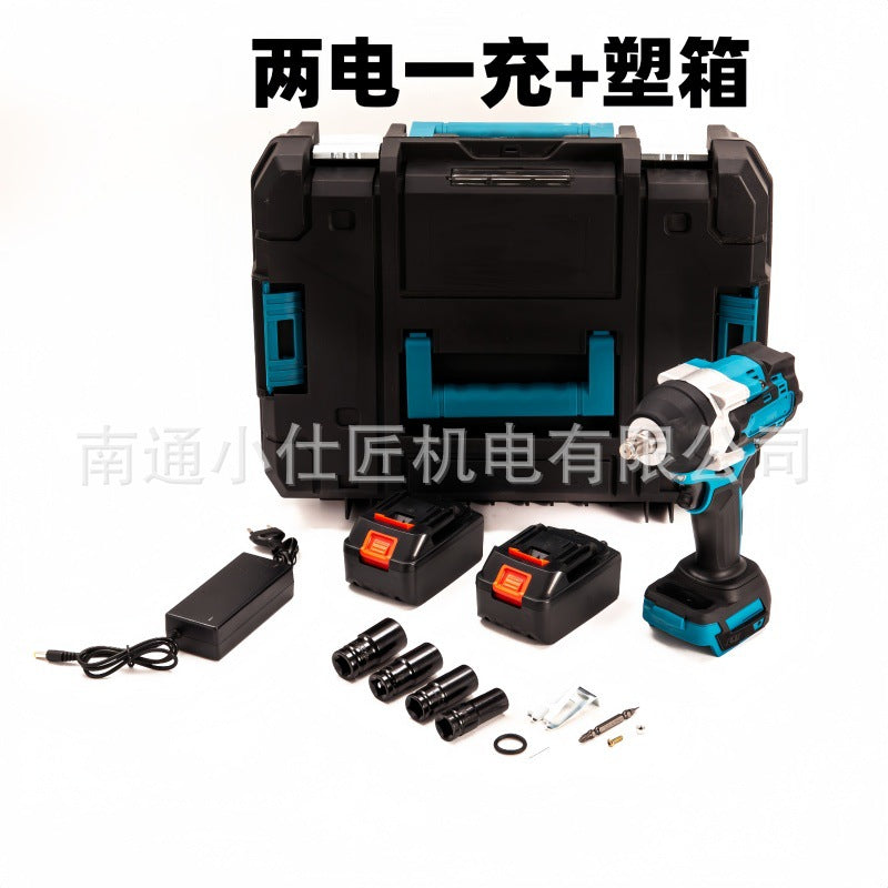 Cross-Border Foreign Trade Cordless Lithium Battery Wrench Brushless Strong Torque Screwdriver Auto Repair Air Gun Mechanic Repair Electric Wrench