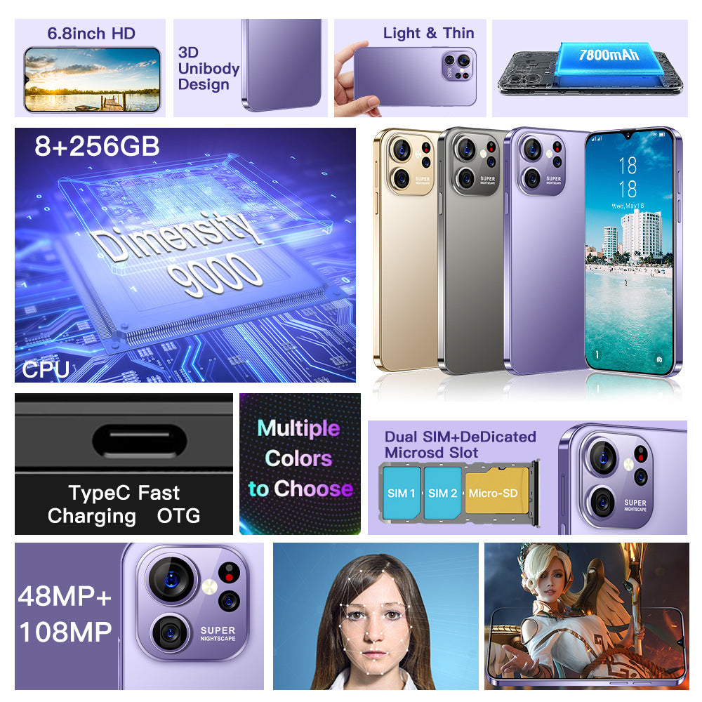 New s23ultra Smartphone6.8Inch High Definition Screen All-in-One Machine4G Android Student Phone Wholesale