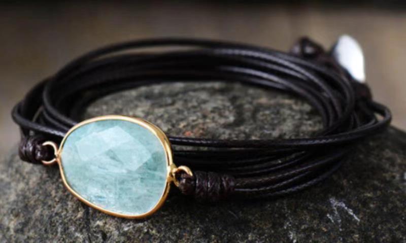 Tiger Eye Elastic Bracelet Adjustable Colorful Beaded Handmade Wrapped Bracelet Volcanic Double Row Woven Bracelet