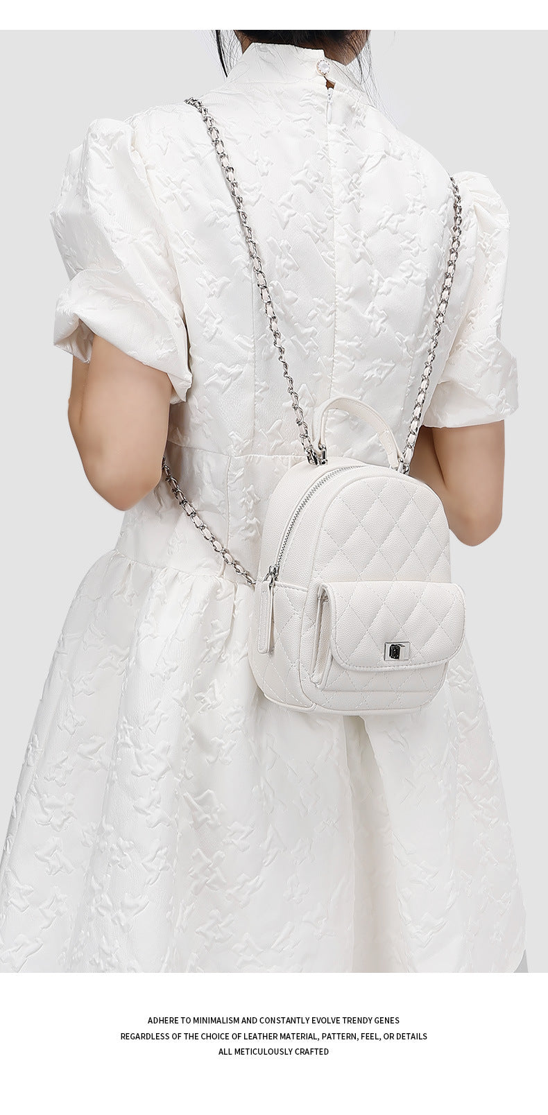 Chanel Style Quilted Chain Backpack New Simple Japanese and Korean Style Cute Mini Handbag for Women