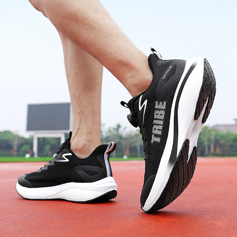 Full Palm Carbon Plate Running Shoes Mesh Ultra-Light Shock Absorption Men and Women Students Racing Jogging Sports Marathon Professional Running Shoes