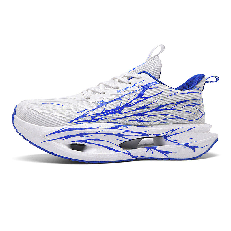 Autumn Winter New Double Mesh Thickened Parent-Child Fluorescent Fashion Casual Sports Shoes Really Soft Bottom Carbon Plate Lightweight Running Shoes