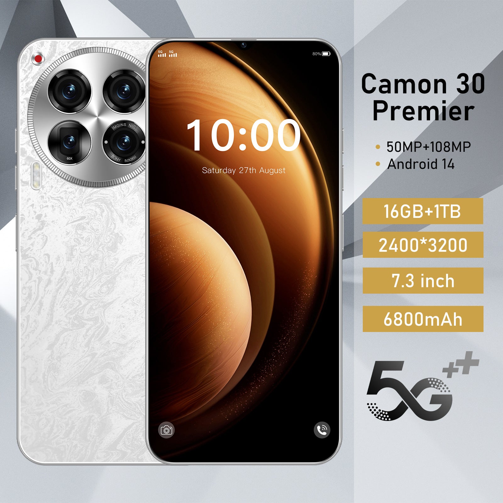 Mobile Phone Camon30Popular16G+1TB Factory Wholesale Android Screen7.3Inch5G Mobile Phone