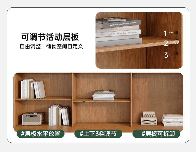 All-Oak Study Room Full-Wall Card Holder Integrated Bookcase Bookshelf Living Room Ceiling-To-Ceiling Solid Wood Display Cabinet