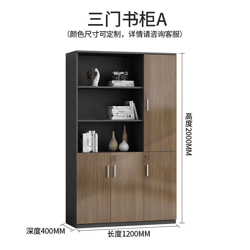 File Cabinet High Cabinet Wooden Simple Modern Archive Cabinet Document Cabinet Storage Cabinet Bookcase with Lock Office Cabinet