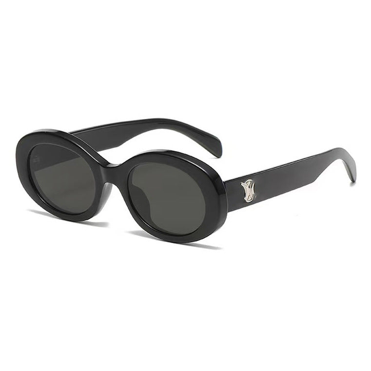 Vintage European and American Style Cat Eye Sunglasses for Women Trendy New Sunglasses with Celine Letters High-end UV Protection Glasses