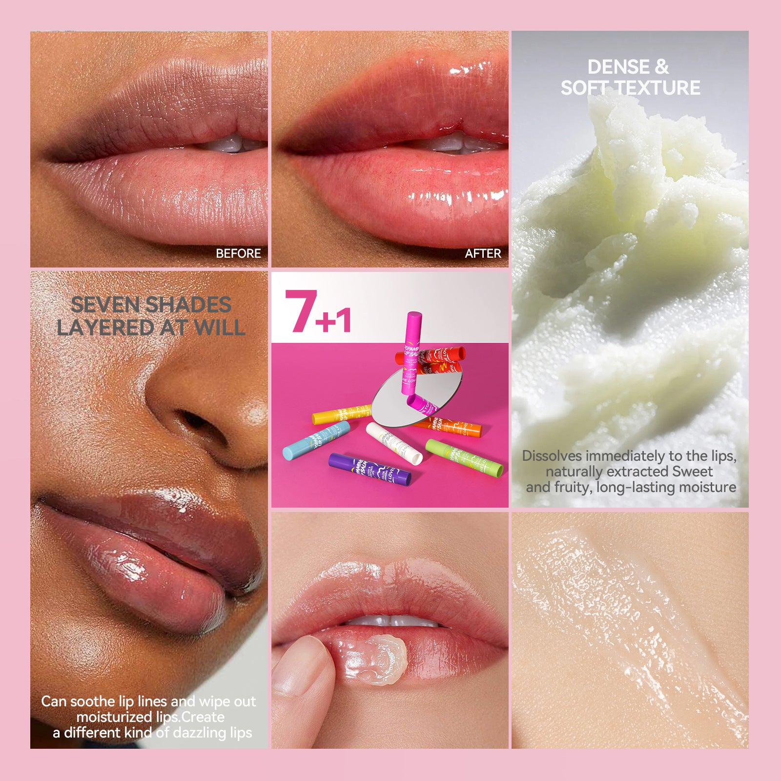 Tinted Lip Balm Set Moisturizing Anti-Cracking Lipstick Lip Mask Vaseline Tinted Nourishing Lip Balm