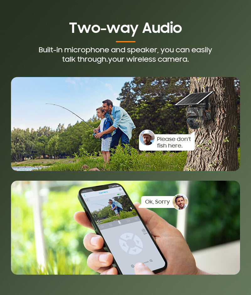 Outdoor Maple Leaf Camouflage Solar Camera4MP Low Power Consumption4G High Definition Forest Remote Early Warning Monitoring