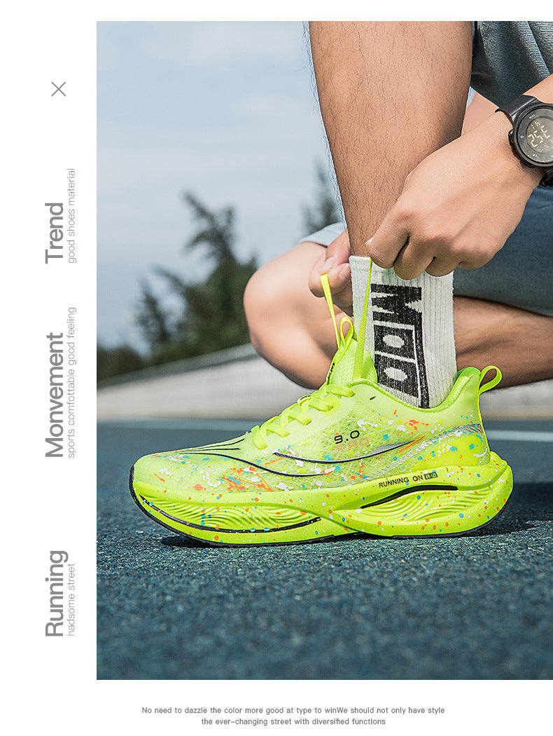 Red Rabbit9pro Luminous Carbon Plate High Elastic Cushioning Women Running Shoes Men Autumn Racing Training Non-Slip Cushioning Sneakers