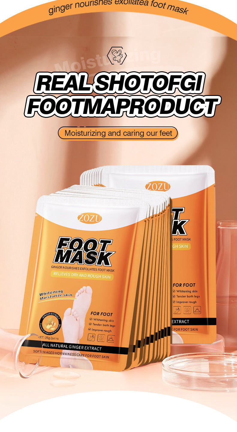 Ginger Foot Mask35g ZOZU Moisturizing, rejuvenating, and nourishing foot mask for cross-border foreign trade wholesale