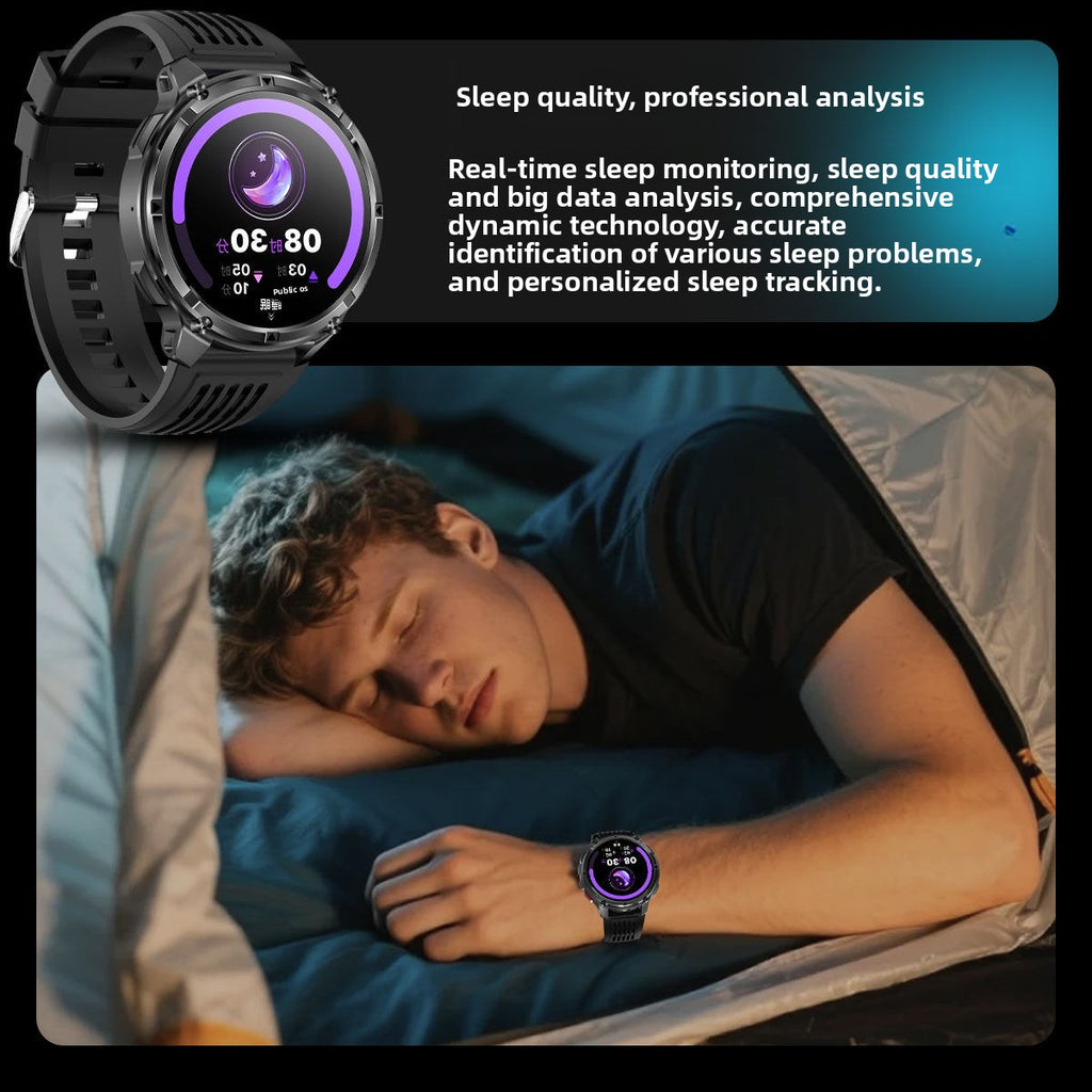 HT33Smart Watch Bluetooth Call True Heart Rate Step Count Sleep Monitoring Compass Deep Waterproof Sports Three-Proof