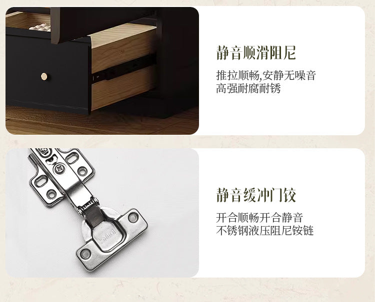 French Retro Style Black Wardrobe Modern Simple Small Apartment Light Luxury Internet Celebrity Closet Storage Cabinet Bedroom Economical Type