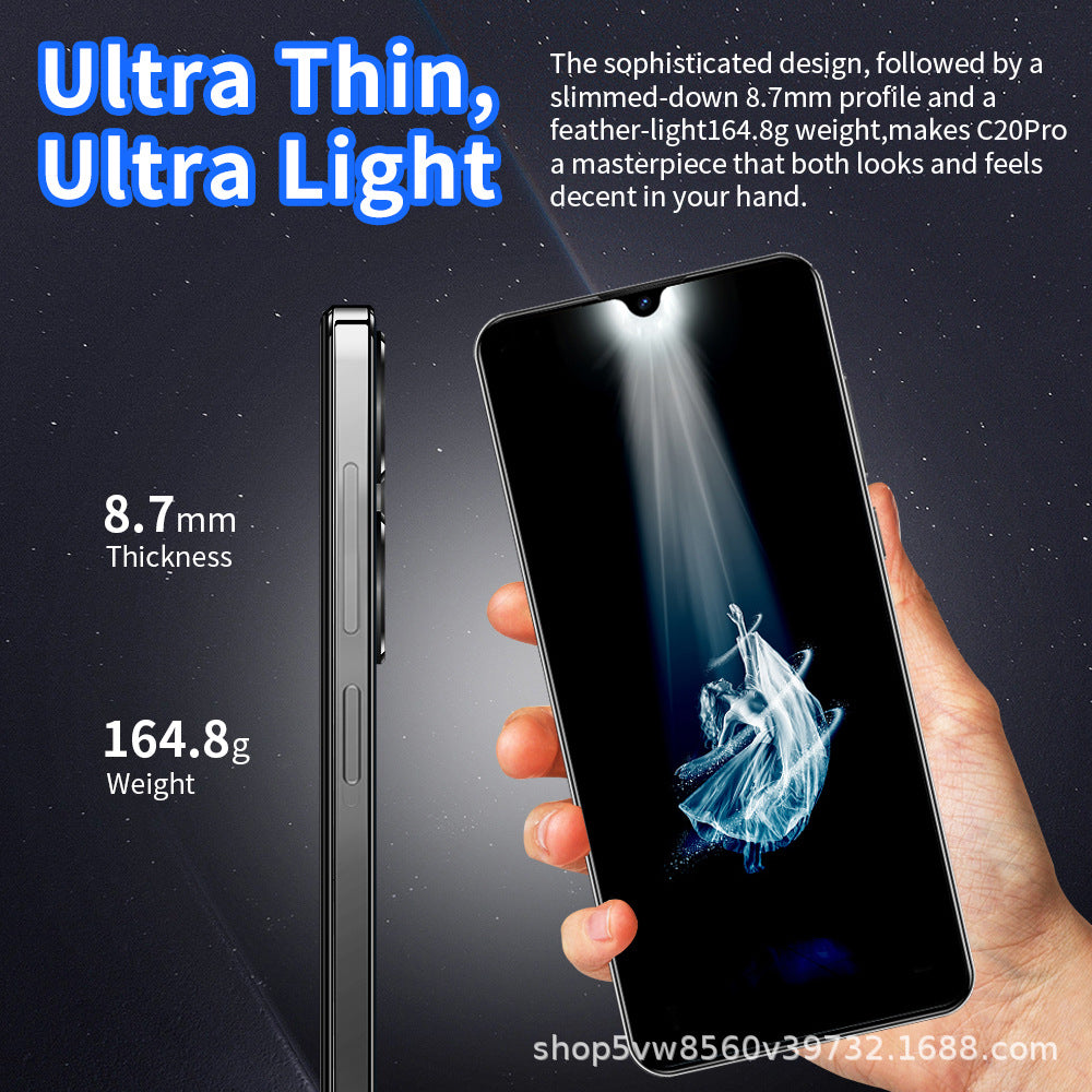 Spot Goods16+1T Hot New Arrival C20Pro Mobile Phone7.3Large Screen Smartphone Factory Direct Sale