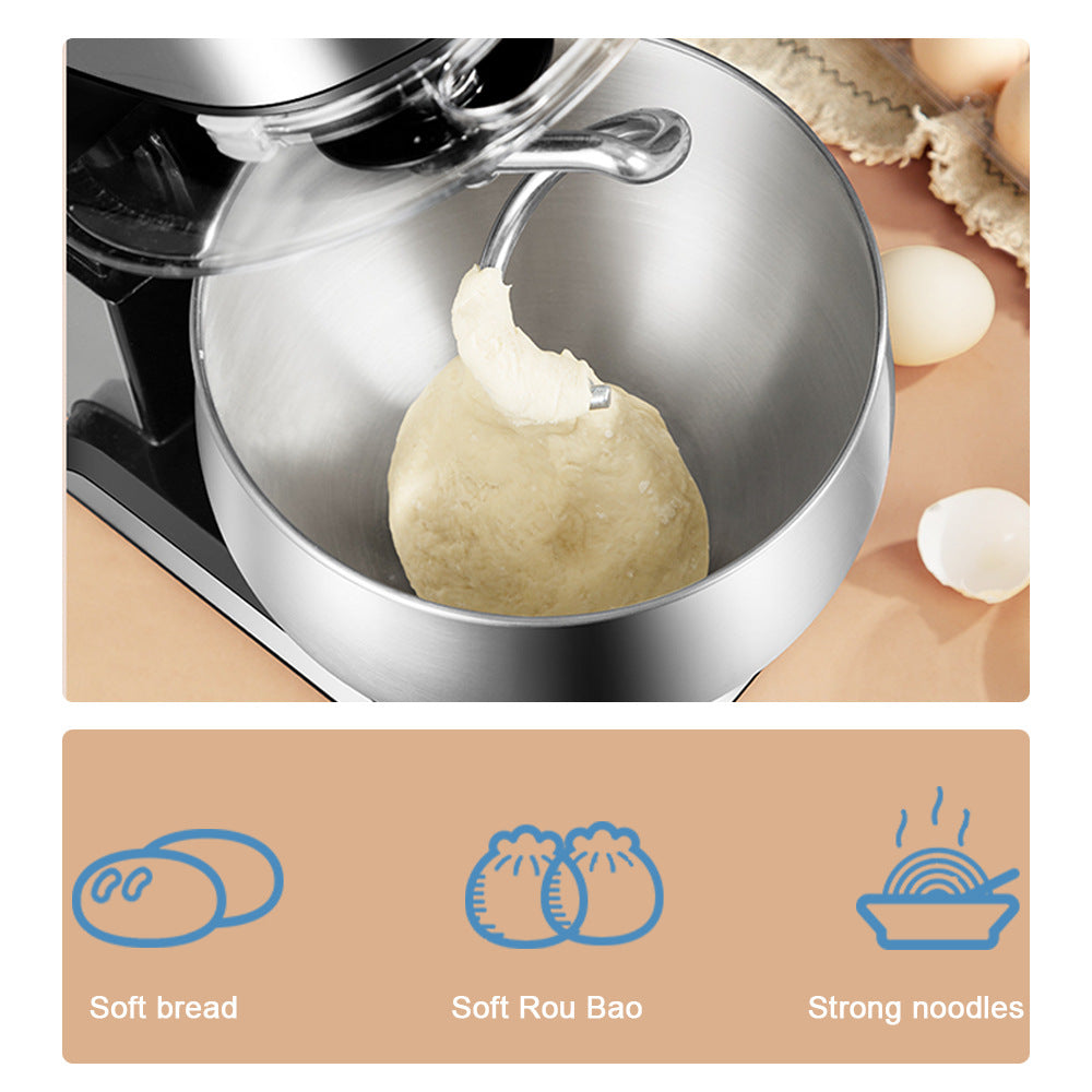 European Style New Household Fully Automatic Chef Machine Mixer Small Desktop Stainless Steel Dough Mixer Egg Beater5.8L