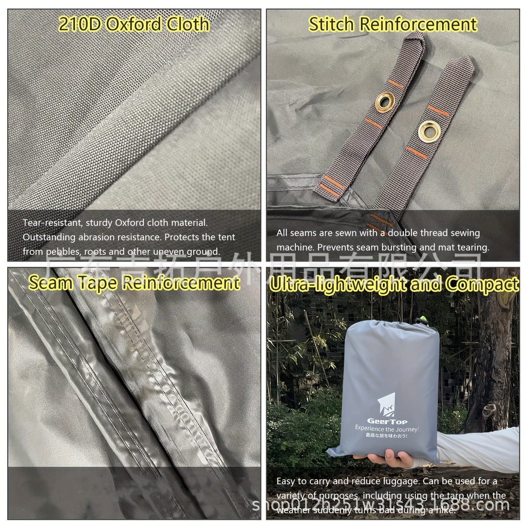 Camping Tent Hexagonal Ground Sheet Outdoor Camping Waterproof Moisture-Proof Oxford Ground Mat Multi-Functional Sunshade Curtain Picnic Mat