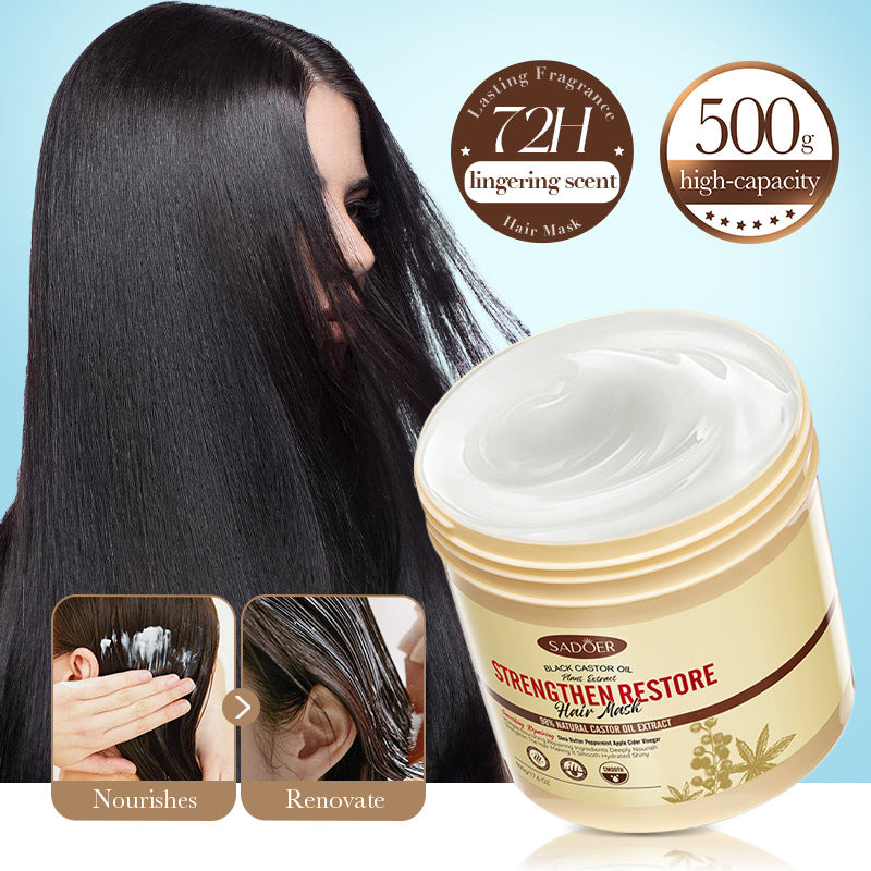 Black Castor Oil Hair Mask500gSADOER Nourishing, Smooth and Fluffy Conditioner Cross-Border Wholesale