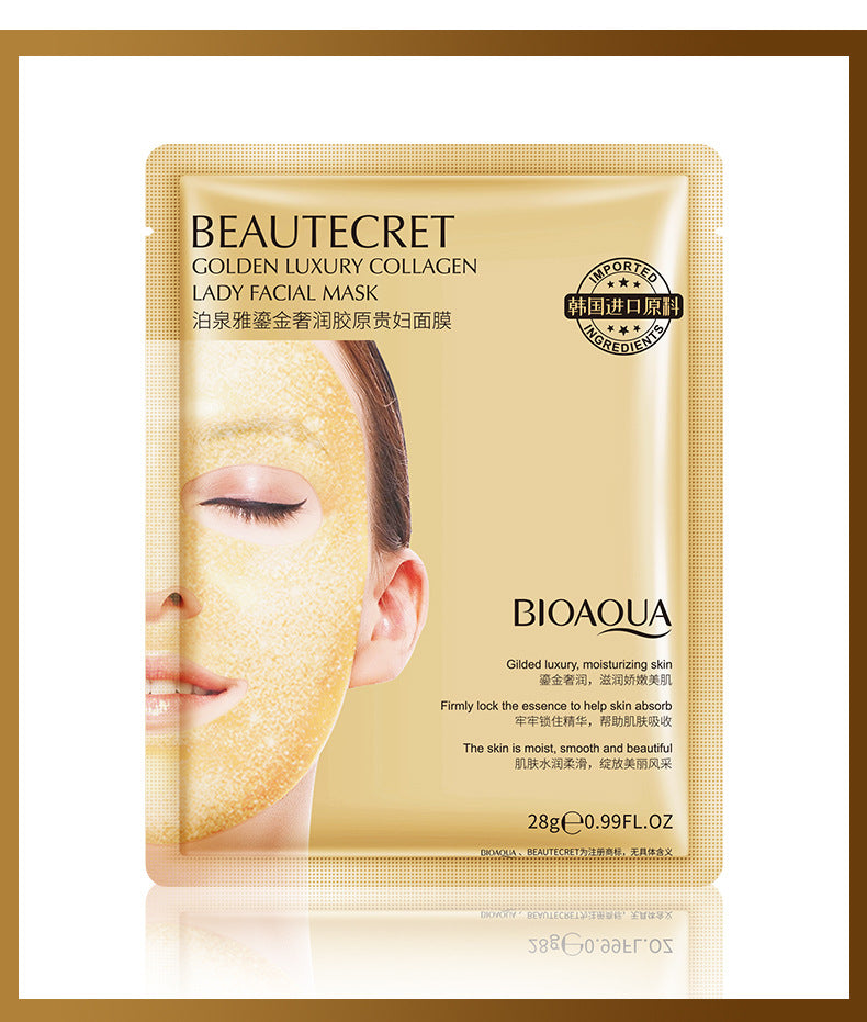 Boquanya Gilded Collagen Mask28g Hydrating and Moisturizing Luxurious Lady Mask Wholesale from Foreign Trade Manufacturer