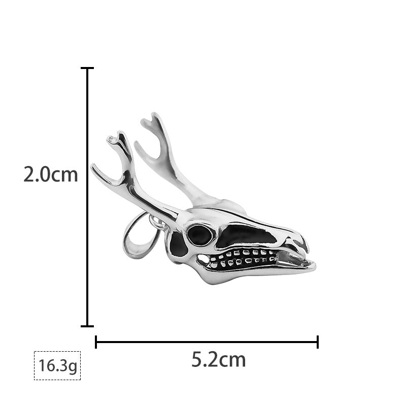 Hot Sale European and American Retro Punk Sheep Skull Stainless Steel Pendant Wholesale Accessories for Trendy Men's Rock Street Style