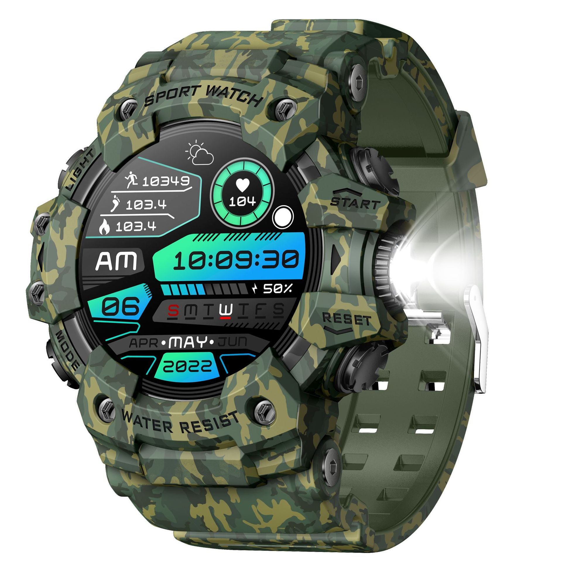 LC21Smart Watch Bluetooth Call True Heart Rate Step Sleep Compass Deep Waterproof Mechanical Style Sports