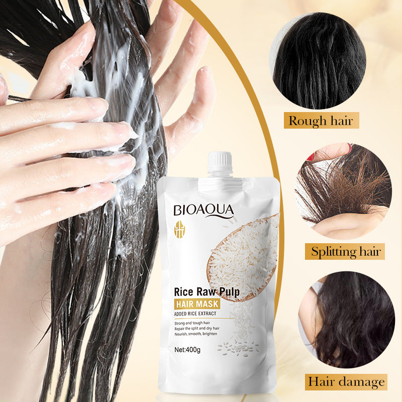 Full English Rice Puree Hair Mask400gBIOAOUA Smooth and Fluffy Hair Conditioner  Wholesale