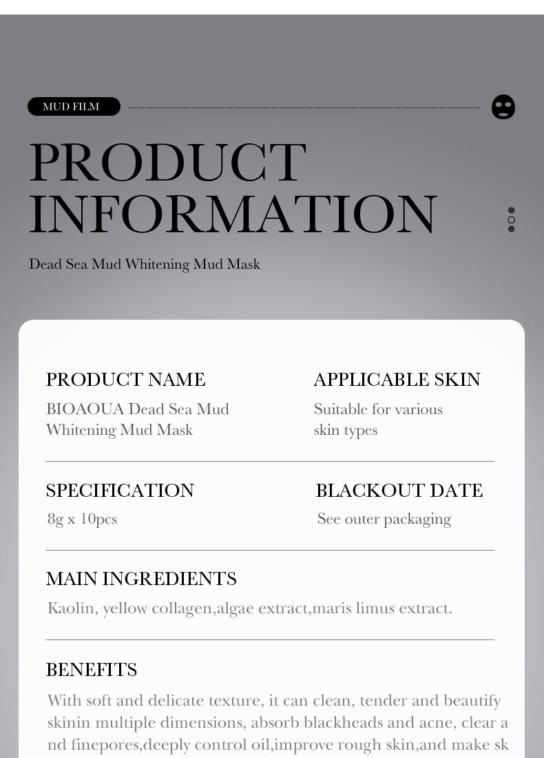 Cleansing Mask BIOAOUA Cucumber Pore Cleansing Smear-On Portable Mud Mask  Foreign Trade Wholesale