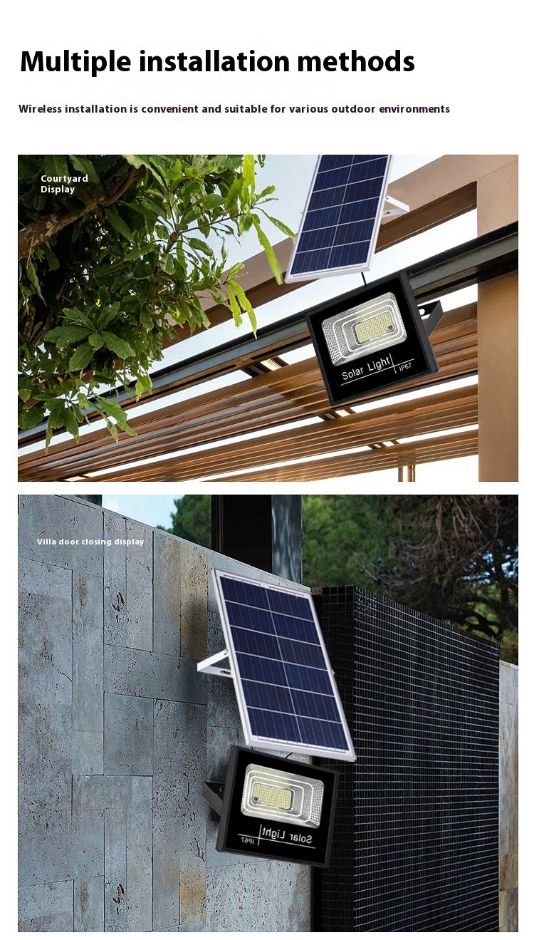 IP67 Waterproof 100W/200W/300W Smart Auto-Darkening ABS Split Solar Floodlight Outdoor Lighting