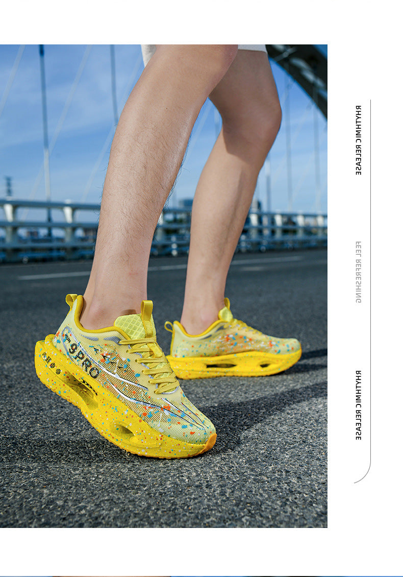 2025Autumn New Red Rabbit9Fluorescent Parent-Child Comfortable Sports Shoes High Elasticity Really Soft Sole Carbon Plate Wear-Resistant Running