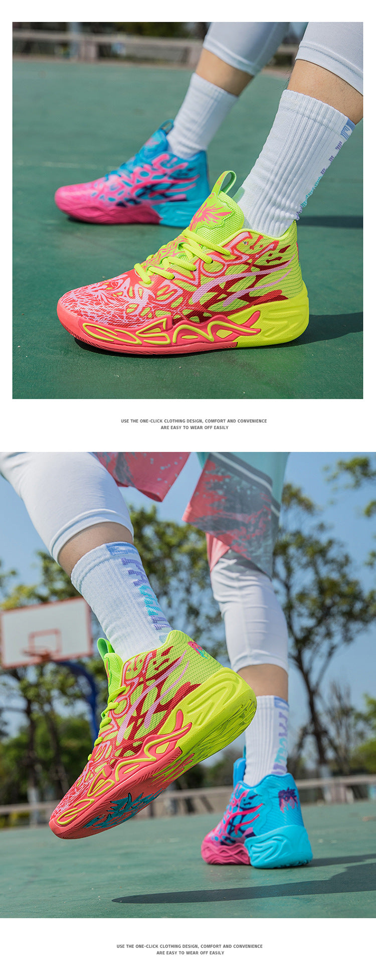 Fashion Trend Basketball Shoes New Youth Mandarin Duck Mesh Breathable Sports Shoes High-Top Training Boots