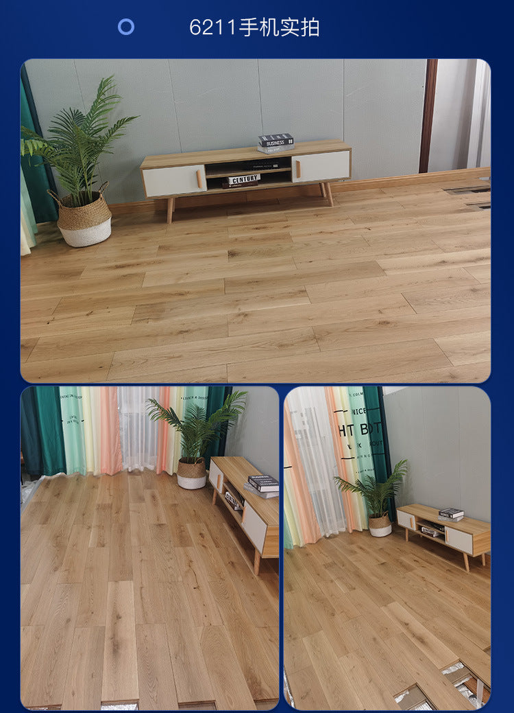 In-stock Solid Oak Flooring from Source Scar Modification Hand Scratch Pattern Original Wood Floor Solid Wood with Dragon Bone Design