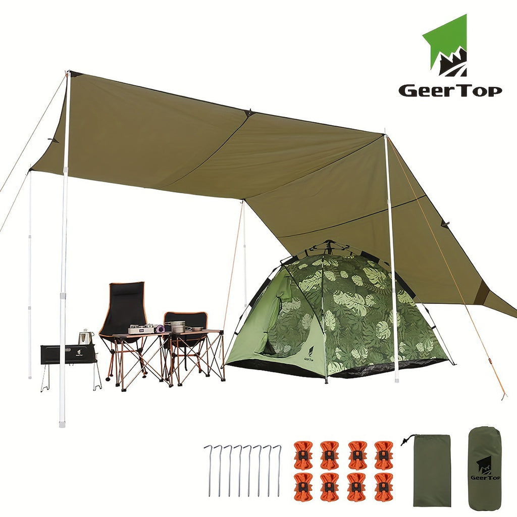 Outdoor Canopy Camping Waterproof Sunshade Large Space Four-Corner Canopy Portable Multi-Functional Setup