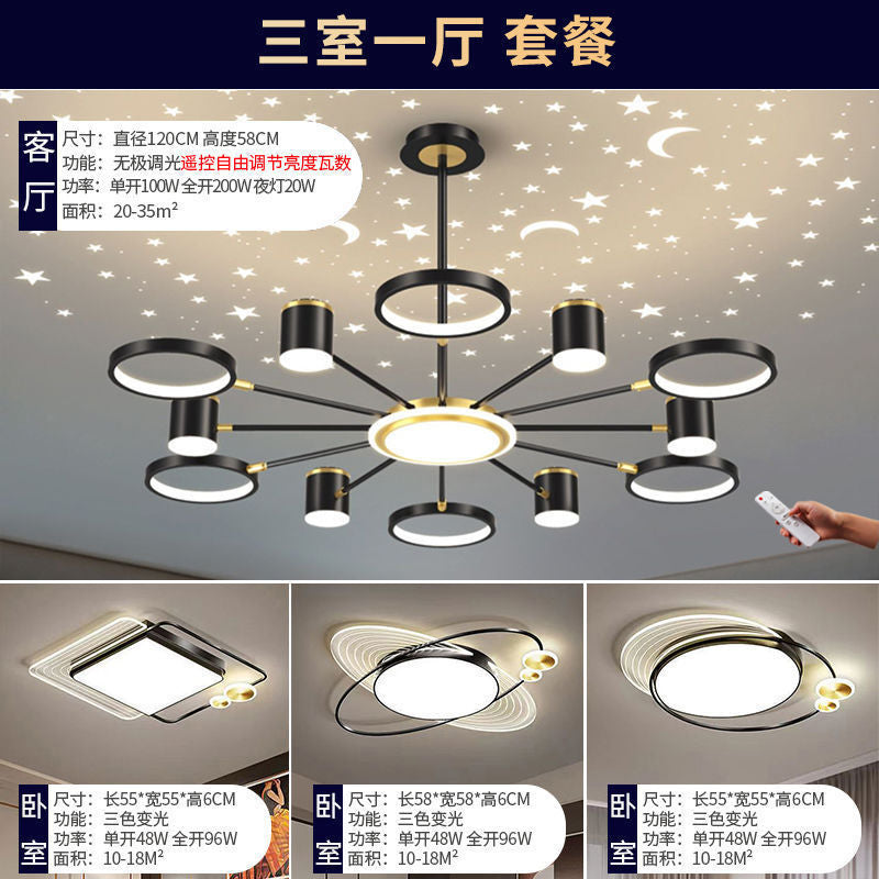 2025Modern Minimalist New Pendant Light Living Room Light Internet Celebrity Light Luxury Nordic Bedroom Hall Starry Sky Lighting Set