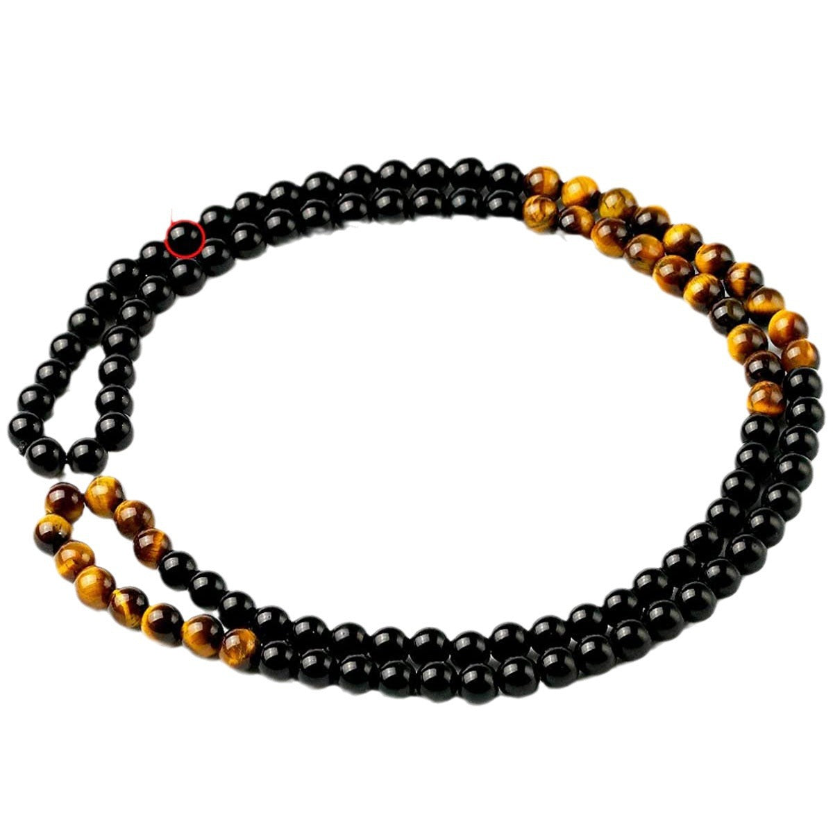 Men's Tiger Eye Stone Bracelet108Stackable Natural Stone8mm Beaded Bracelet Elastic Cord Tiger Eye Stone Long Bracelet
