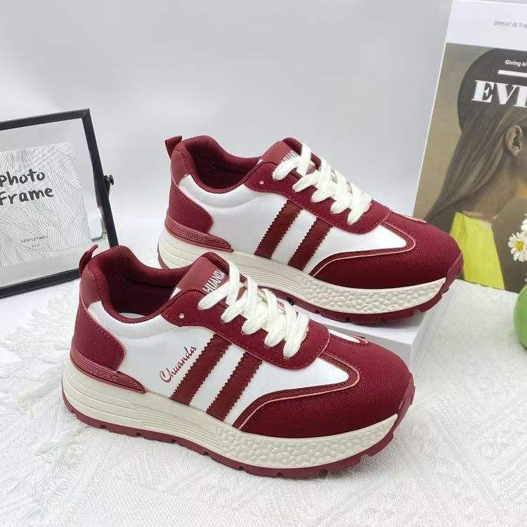 Platform Height Increasing Women's Shoes2025Spring and Summer New Versatile Forrest Gump Soft Sole Sports Casual Dad Shoes