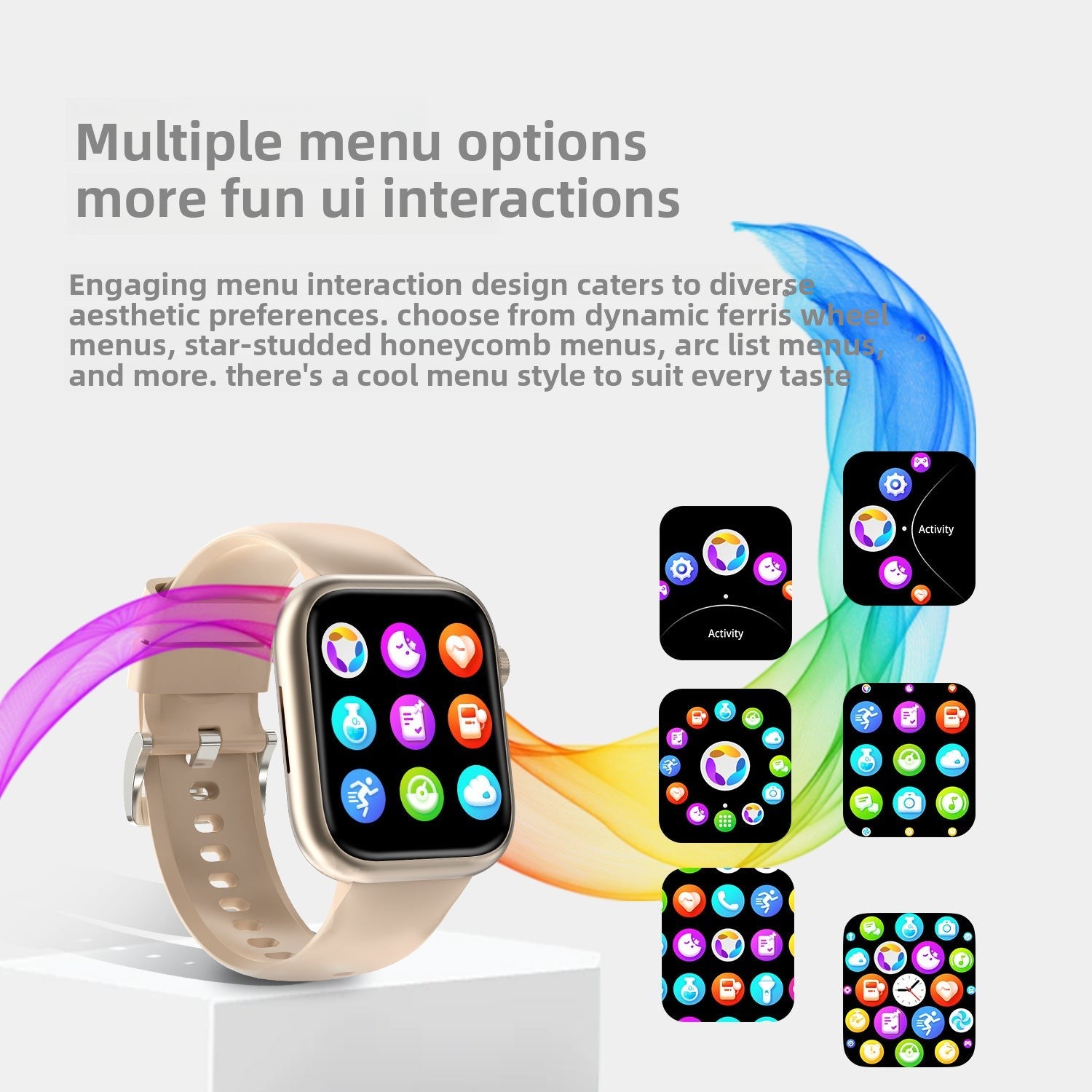 G104Smart Watch1.83inch Bluetooth Call True Heart Rate Pedometer Sleep Stress Monitoring Sports Watch