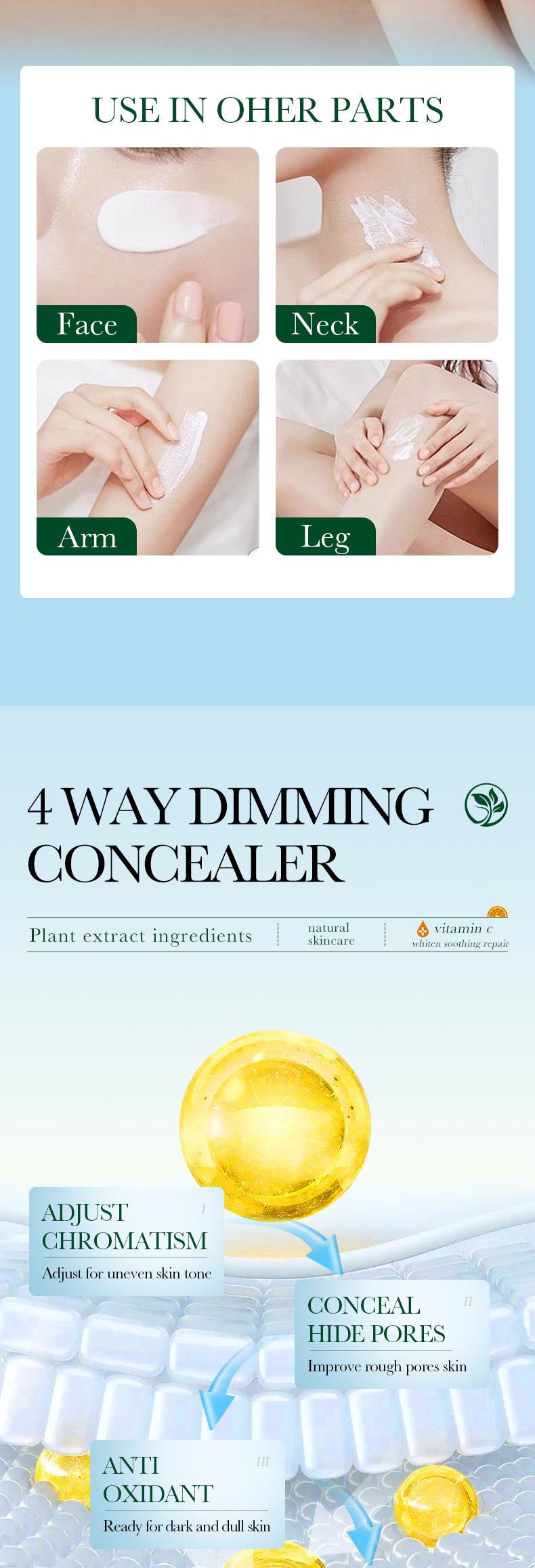 Makeup SADOER Licorice VC No Makeup Cream Whitening and Brightening Concealer Cream Cross-Border Wholesale