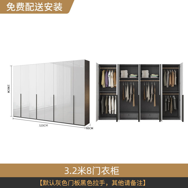 Wardrobe Light Luxury High-End Feel Home Bedroom Simple Rental Room Storage Cabinet Economical Overall Combination Wardrobe Customization