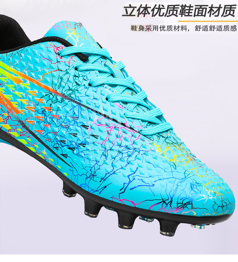 New professional football shoes for men and women AG Long Spike Colorful Multi-Color Youth Student Grass Competition Training Shoes