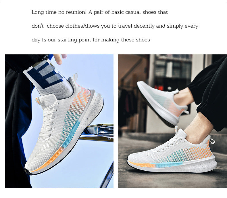 2025Spring and Summer Running Shoes for Men and Women, Mesh Breathable Soft Sole Student Sports Shoes, Racing Running Shoes, Shock Absorption, Casual Versatile