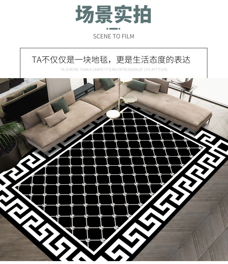 Light Luxury Crystal Velvet Carpet Wear-Resistant and Dirt-Resistant Living Room Sofa Coffee Table Carpet Cooling and Silent Home Non-Slip Bedroom Carpet