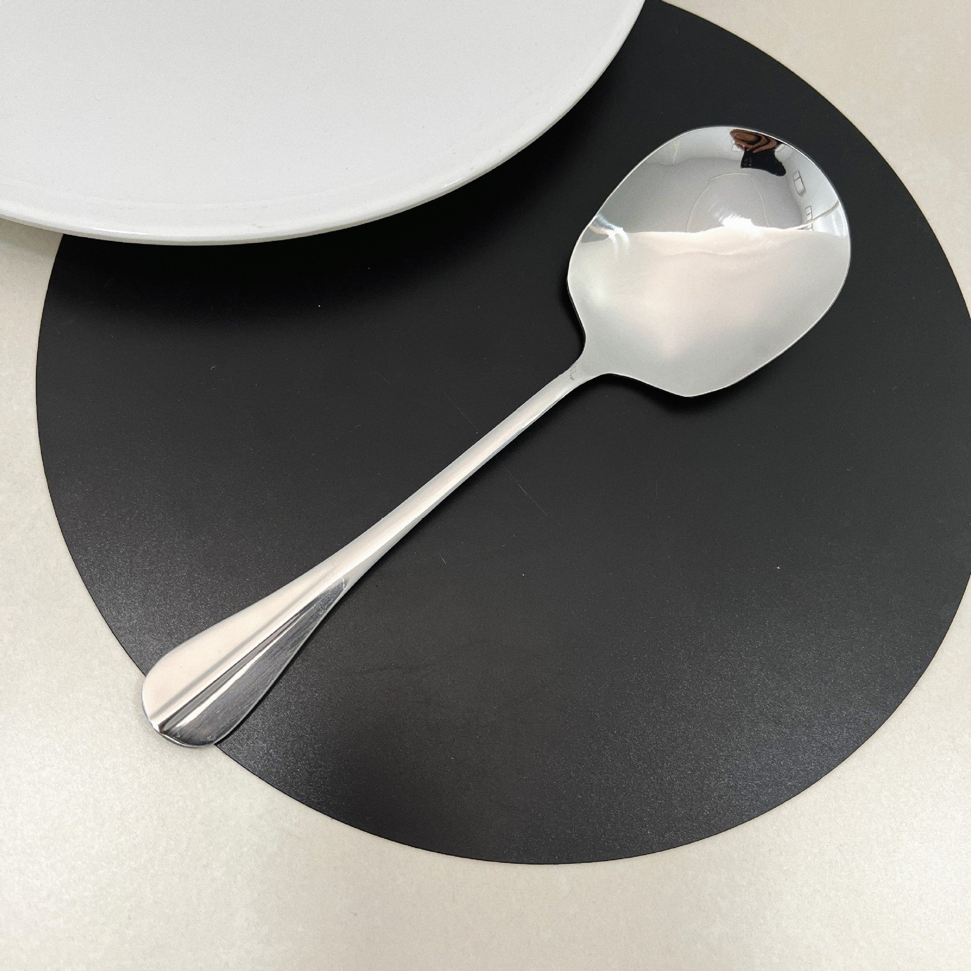 Hotel Stainless Steel Serving Spoon Restaurant Large Serving Spoon Soup Spoon Service Spoon Large Spoon Thickened Canteen Public Spoon