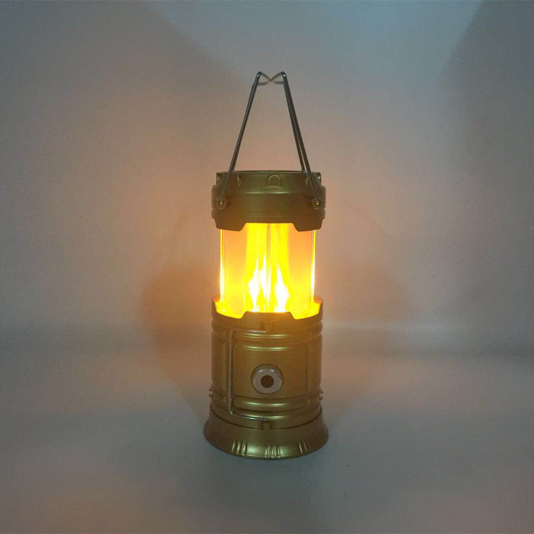 Multifunctional Solar Colorful Flame Lamp Camping Light Camping lamp Household power outage emergency lighting lamp night light