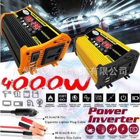 Car Converter Car Small Appliance Inverter300W Dc12V Transfer Communication110V/220V Double USB Mouth