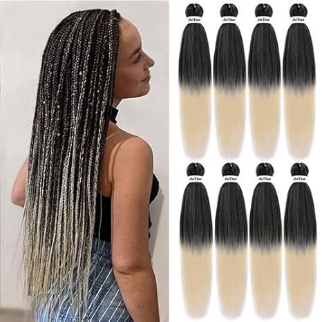 EZ Braided Synthetic Crochet Hair Export Cross-Border Factory In Stock Big Braids European and American Long Straight Hair