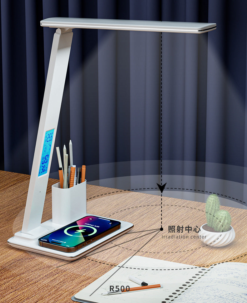 Customized Desk Lamp Business Gift15W Wireless Charging Reading Lamp Student Special Eye Protection Bedroom Dormitory Study Lamp