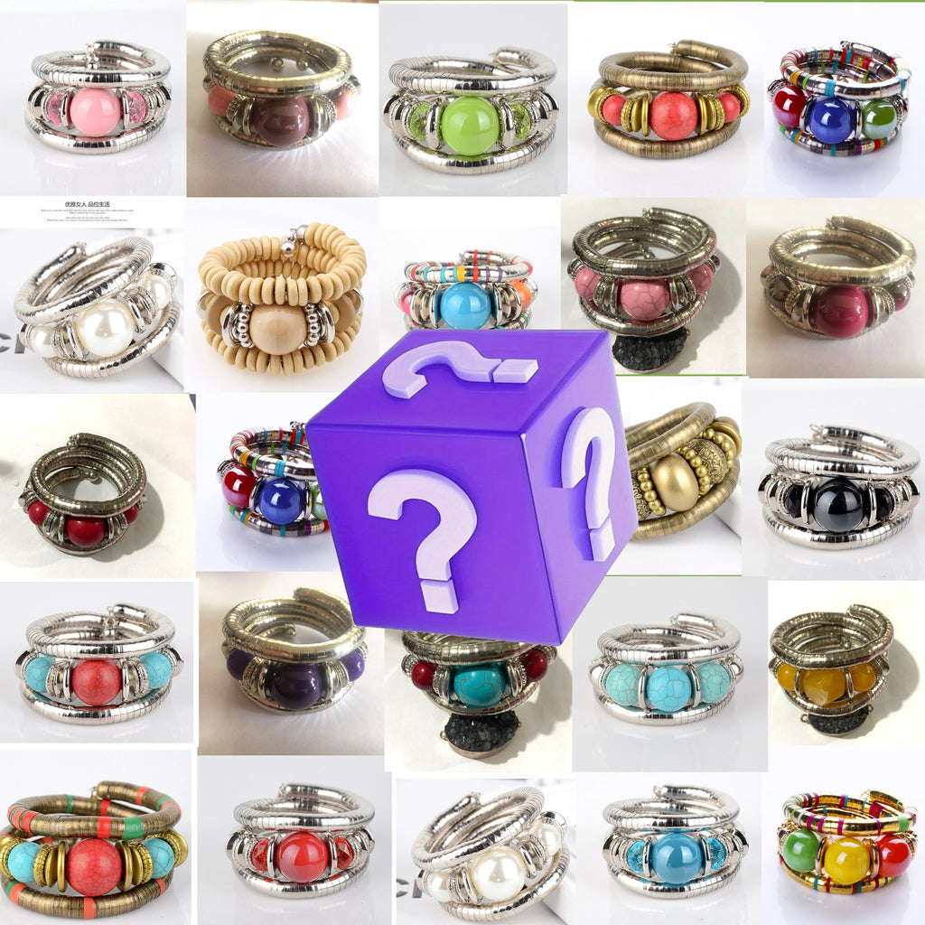 Blind Box Multi-layer Vintage Bracelet Bohemian Style Gift for Friends Stackable Turquoise Friendship Bracelet