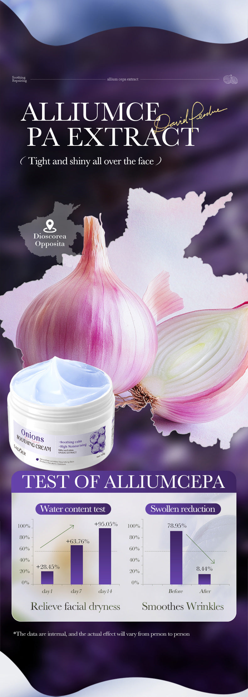 Onion Moisturizing Cream SADOER Plant Moisturizing and Rejuvenating Face Cream Cross-Border Wholesale