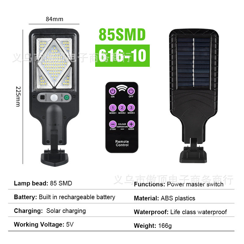 New Solar Street Light LED Outdoor lighting human body sensor garden light with remote control wall lamp Waterproof