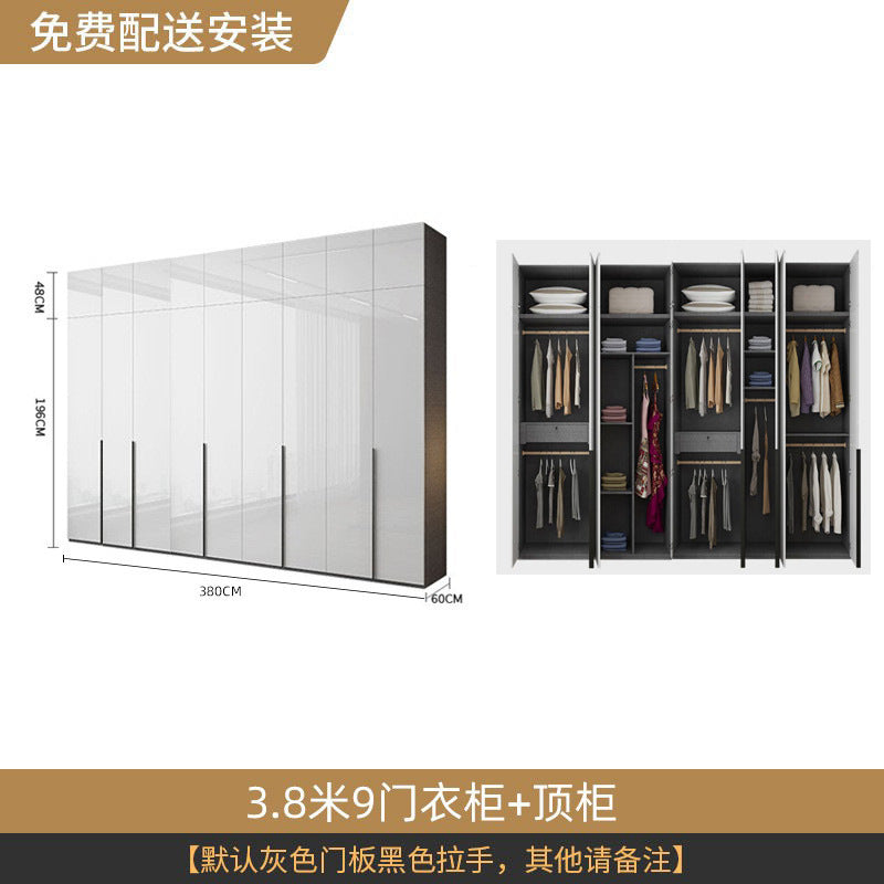 Modern Simple Wardrobe with Swing Doors, Storage Wardrobe with Dressing Table, Shelves, Side Cabinet, Bedroom Wardrobe, Entryway Installation